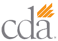 The image shows a logo with text that reads CDA alongside an emblem featuring a stylized letter C within a circle, which could be a representation of the organization s name or initials.