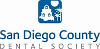 The image displays a logo with text that reads San Diego County Dental Society.